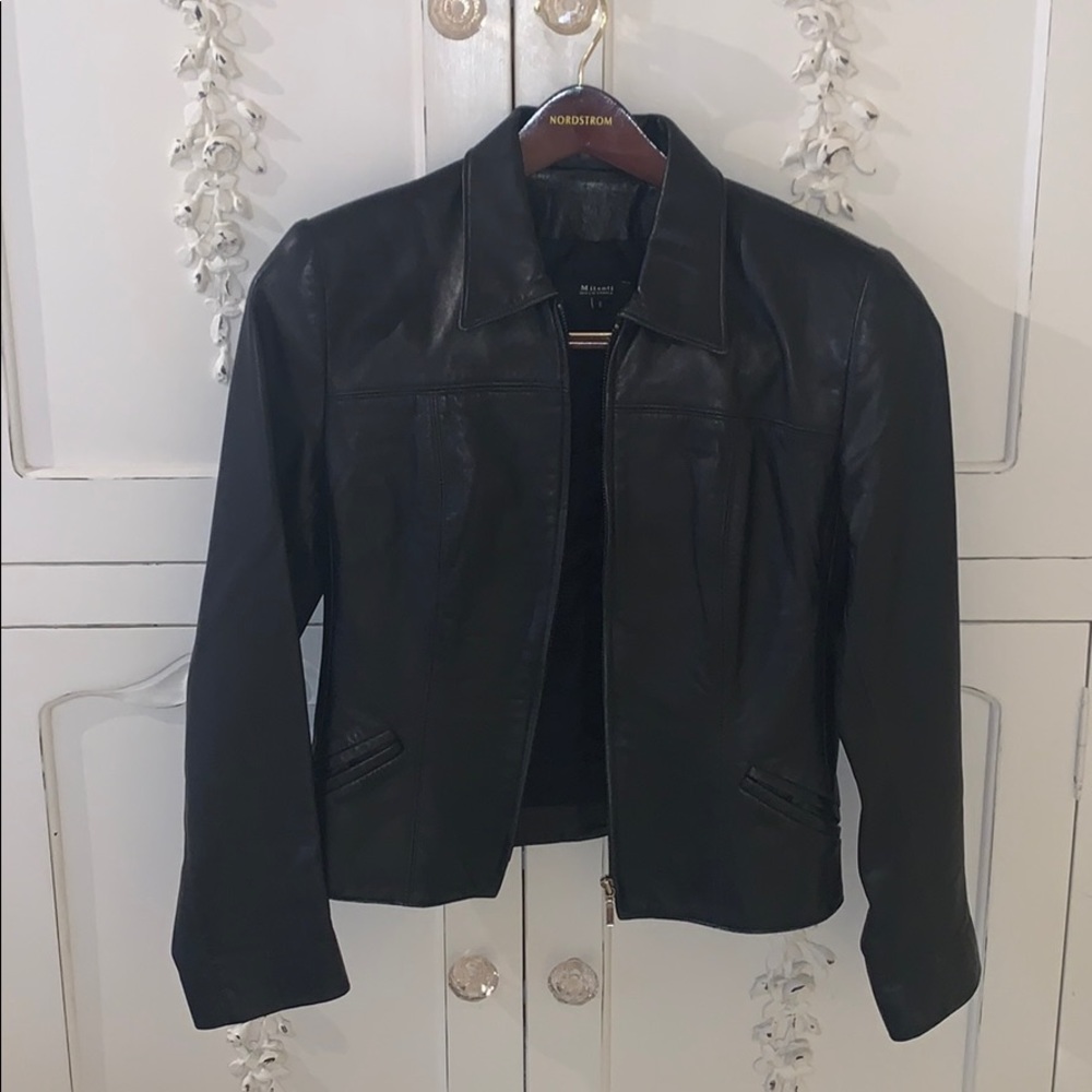 Milenti Black Leather Jacket